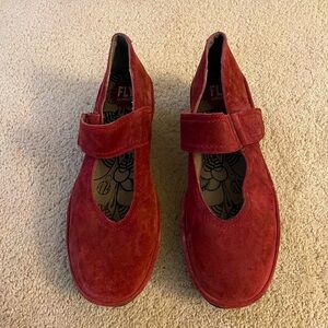 Fly London red suede new shoes size 41
